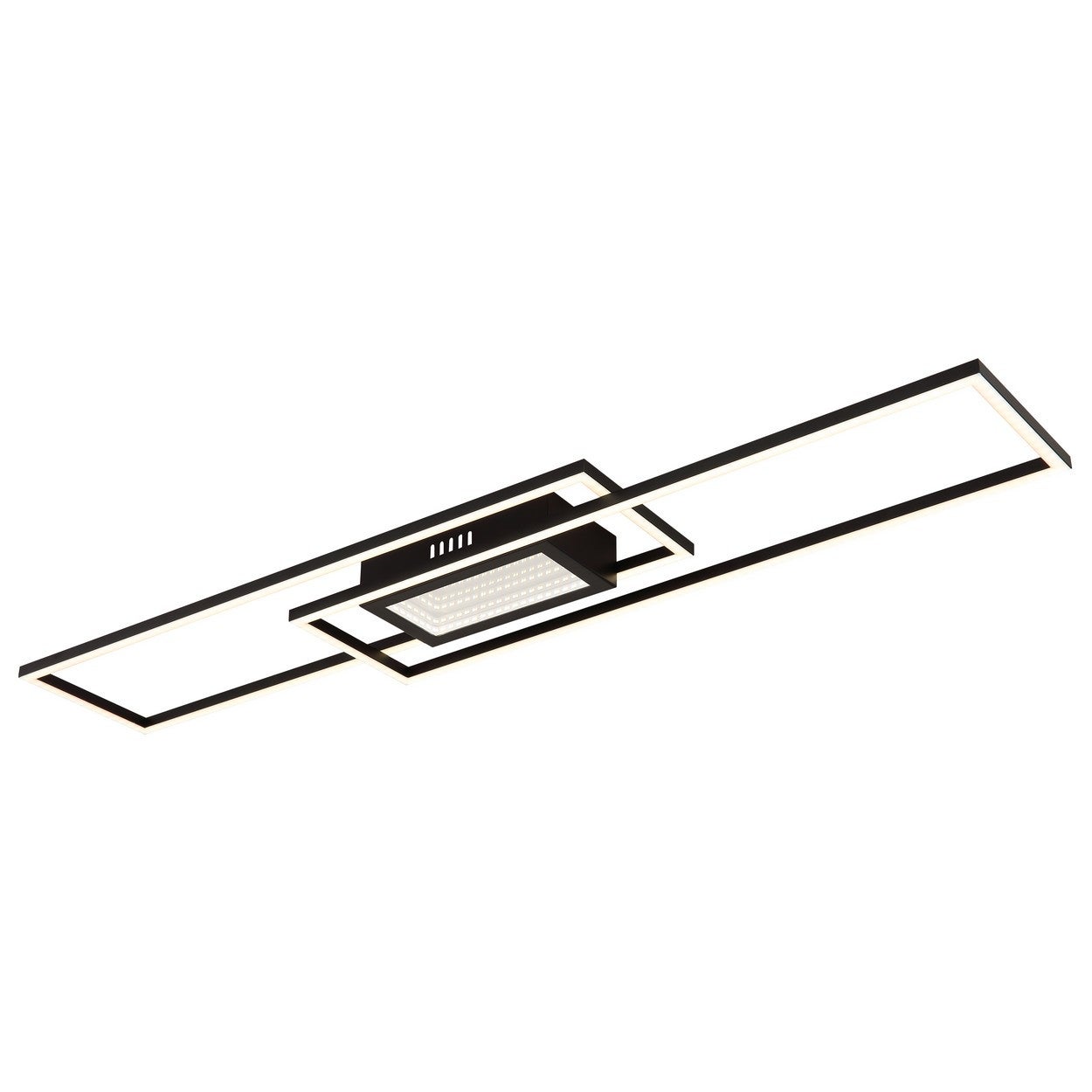Półwpuszczana lampa sufitowa z wbudowaną diodą LED, 96 x 20 cm, matowa czerń, ściemnialna dioda LED 2700-6500 K, pilot i timer