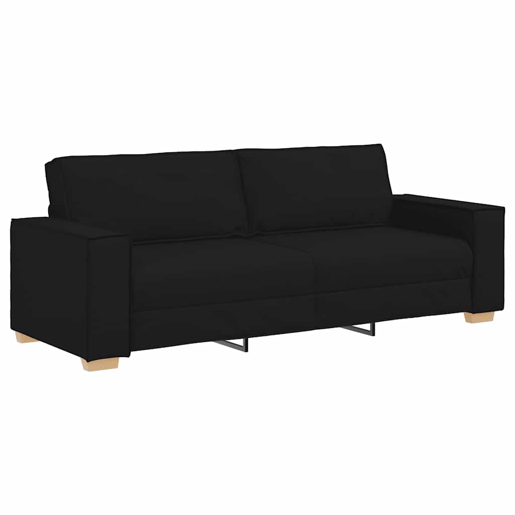 Sofa 3-osobowa Czarna 220x78x84 cm Tkanina