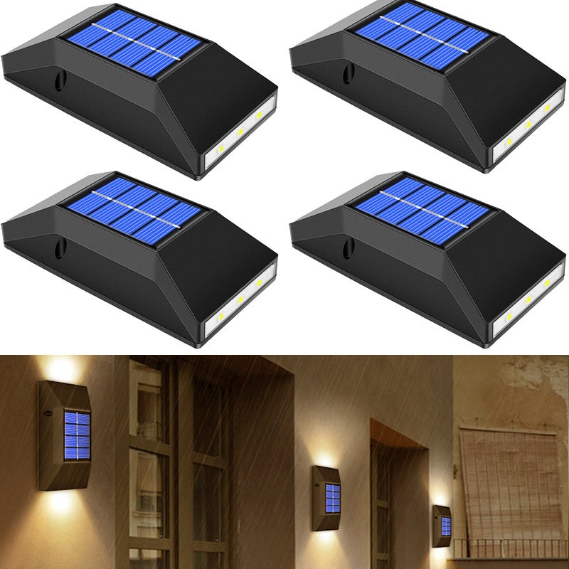 Solarna lampa ścienna świecąca w górę dół sztuki wodoodporne oświetlenie dekoracyjne zewnątrz oświetlenie dekoracyjne sceny zewnętrznej białe ciepłe
