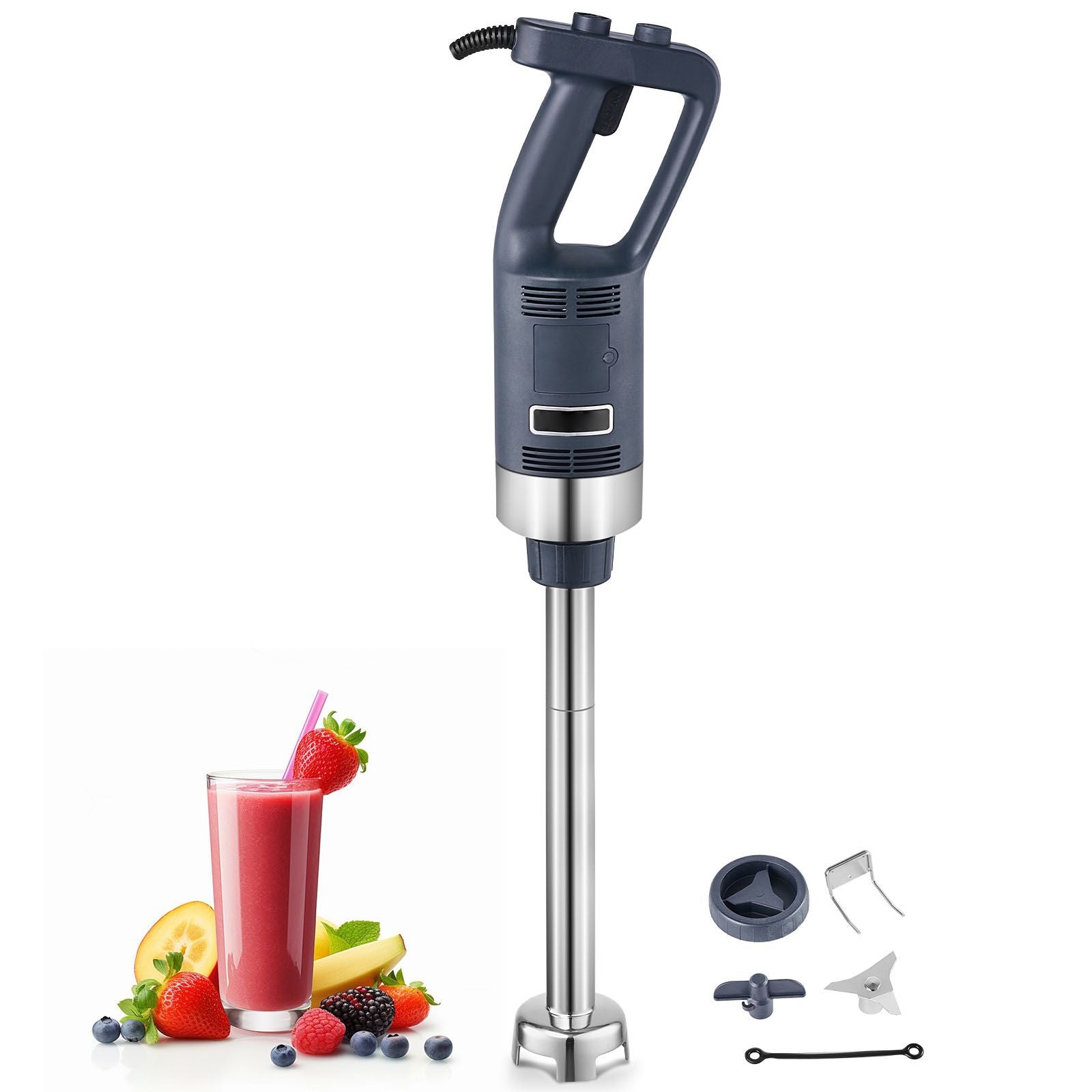 Ręczny Blender Przemysłowy 500W, Ramię 40 cm Stal Nierdzewna, Płynna Regulacja Prędkości Mikser Gastronomiczny Do Zup I Sosów Restauracja
