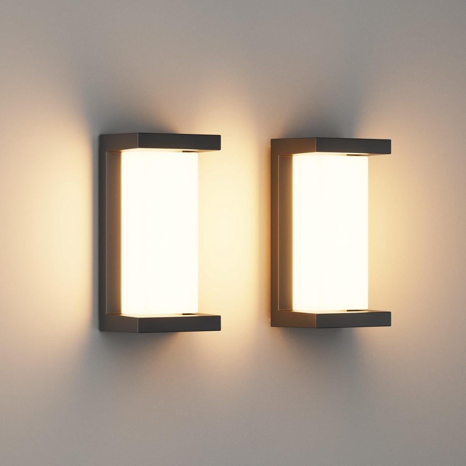 Zewnętrzna lampa ścienna LED 24 W, 3000 K, wodoodporna IP65, do stosowania wewnątrz i na zewnątrz, na tarasie i nie tylko. Czarna