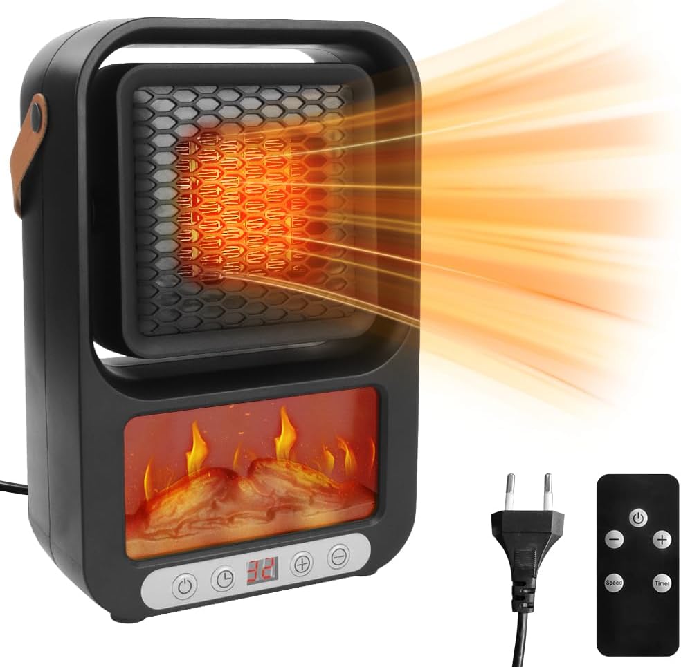 Dogrzewacz 800W z Timerem i Pilotem - Idealny do Łazienki, Przenośny i Mocny