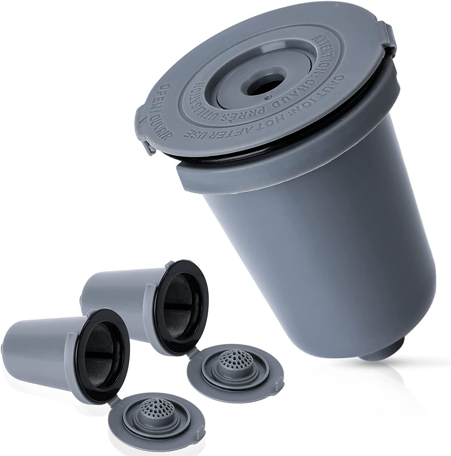 Zestaw 2 wielorazowych filtrów do kawy Cuisinart, kompatybilnych z jednorazowymi ekspresami do kawy Cuisinart SS-RFC, w kolorze szarym. Filtry Home
