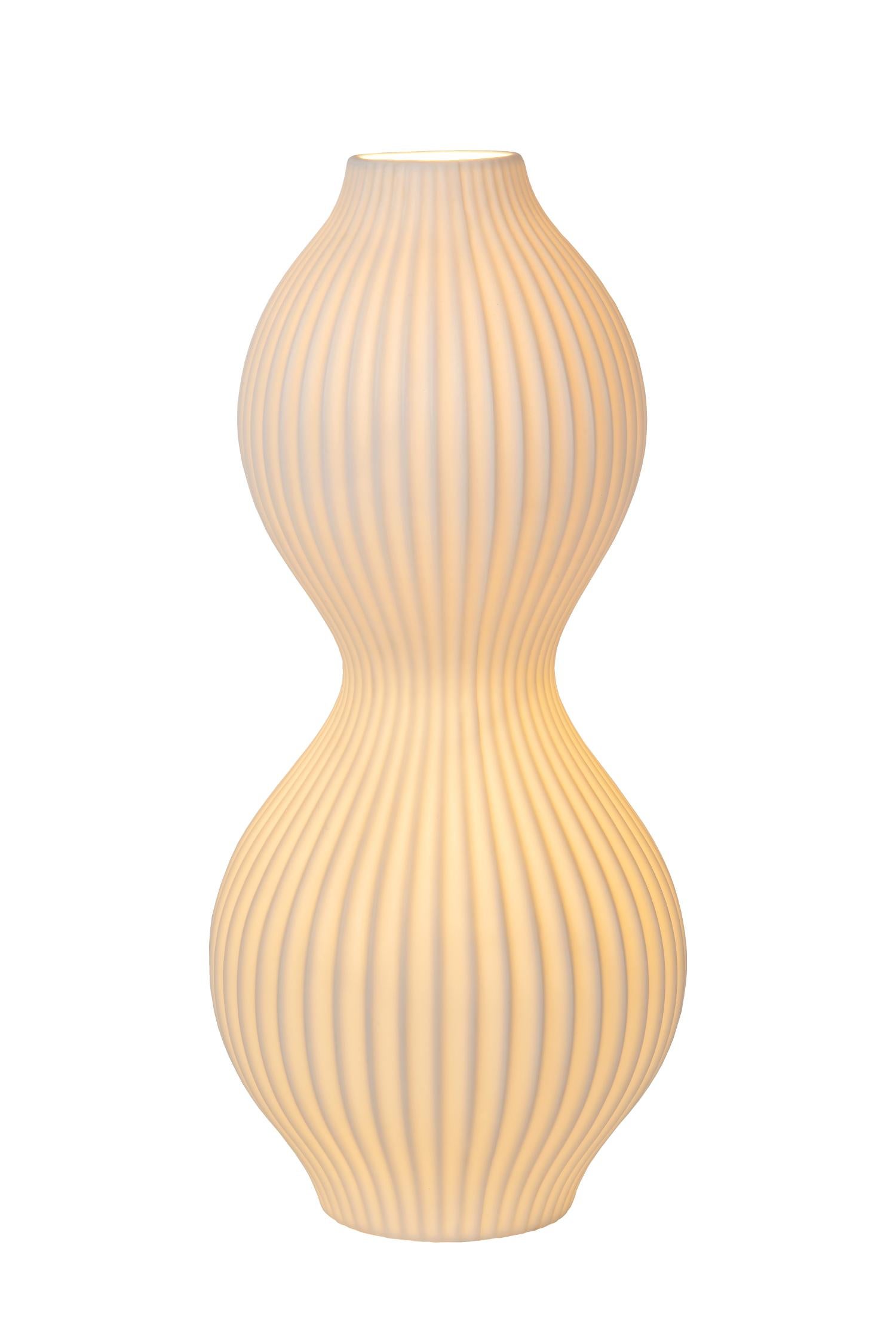 Lampa stołowa porcelanowa Momoro biała 1xE14x25W Lucide