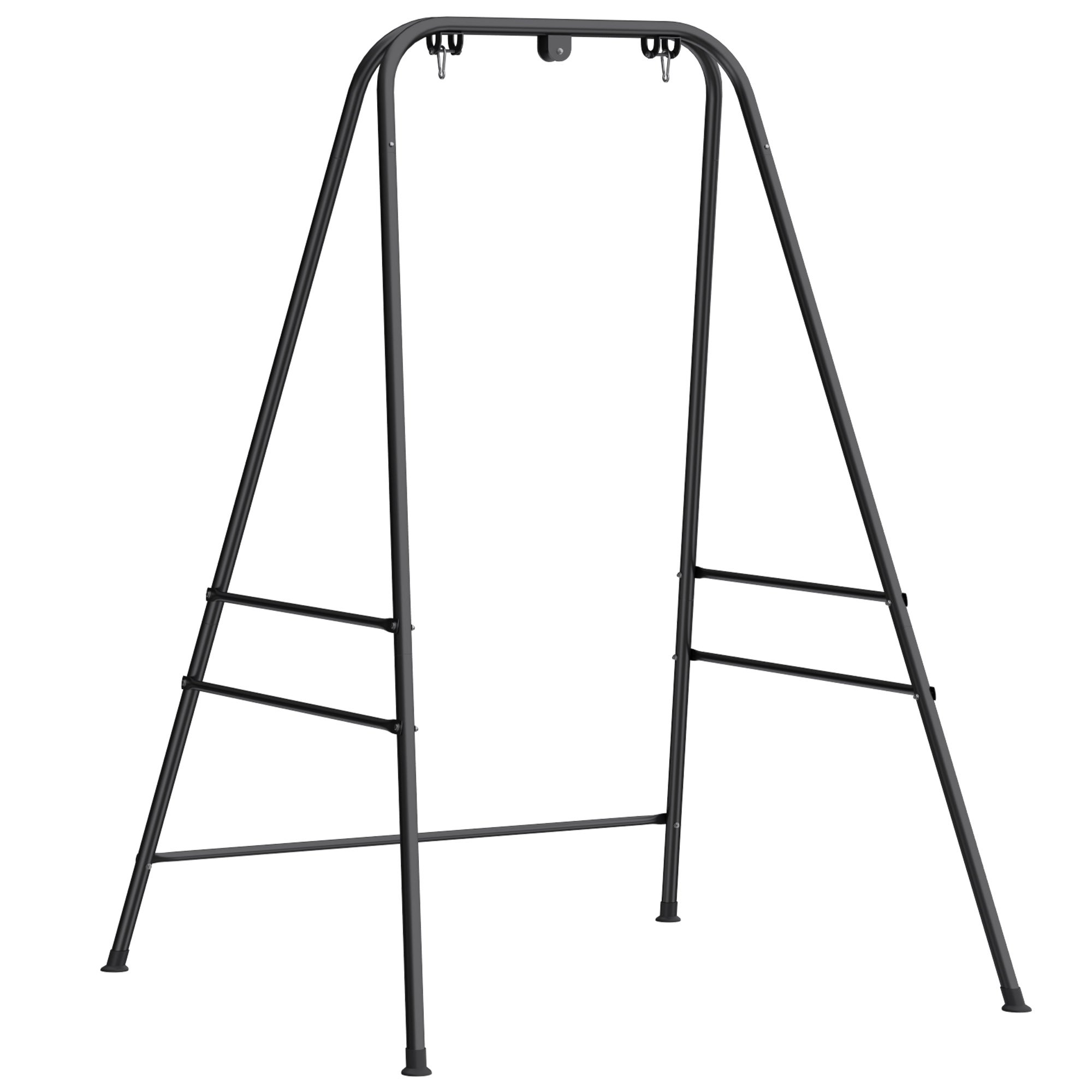 Stojak na wiszący fotel hamakowy 183 cm, stalowa rama, stojak na huśtawkę z antypoślizgowymi podkładkami, czarny