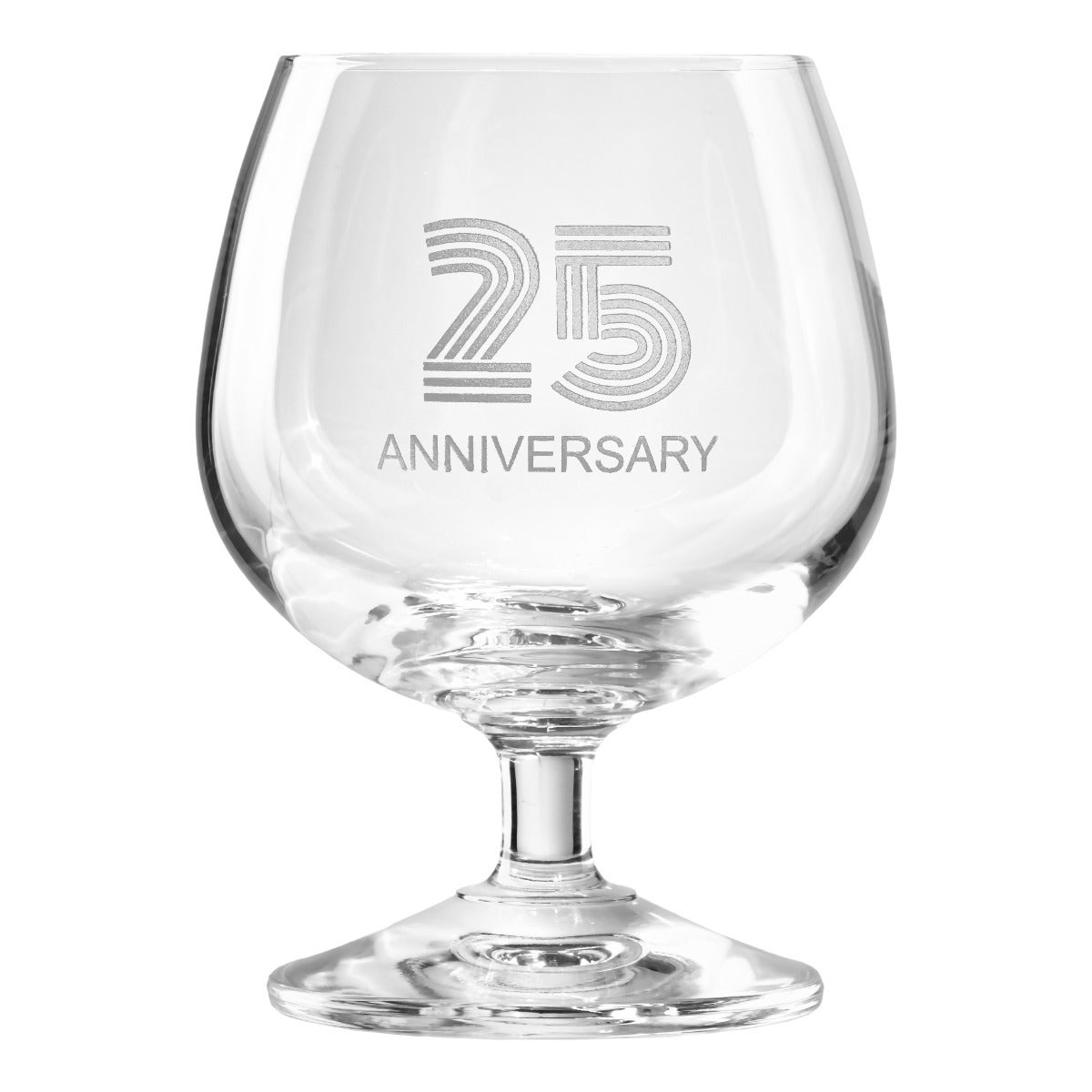 KROSNO Zdobiony kieliszek z napisem 25 ANNIVERSARY, 25 ROCZNICA 230 ml