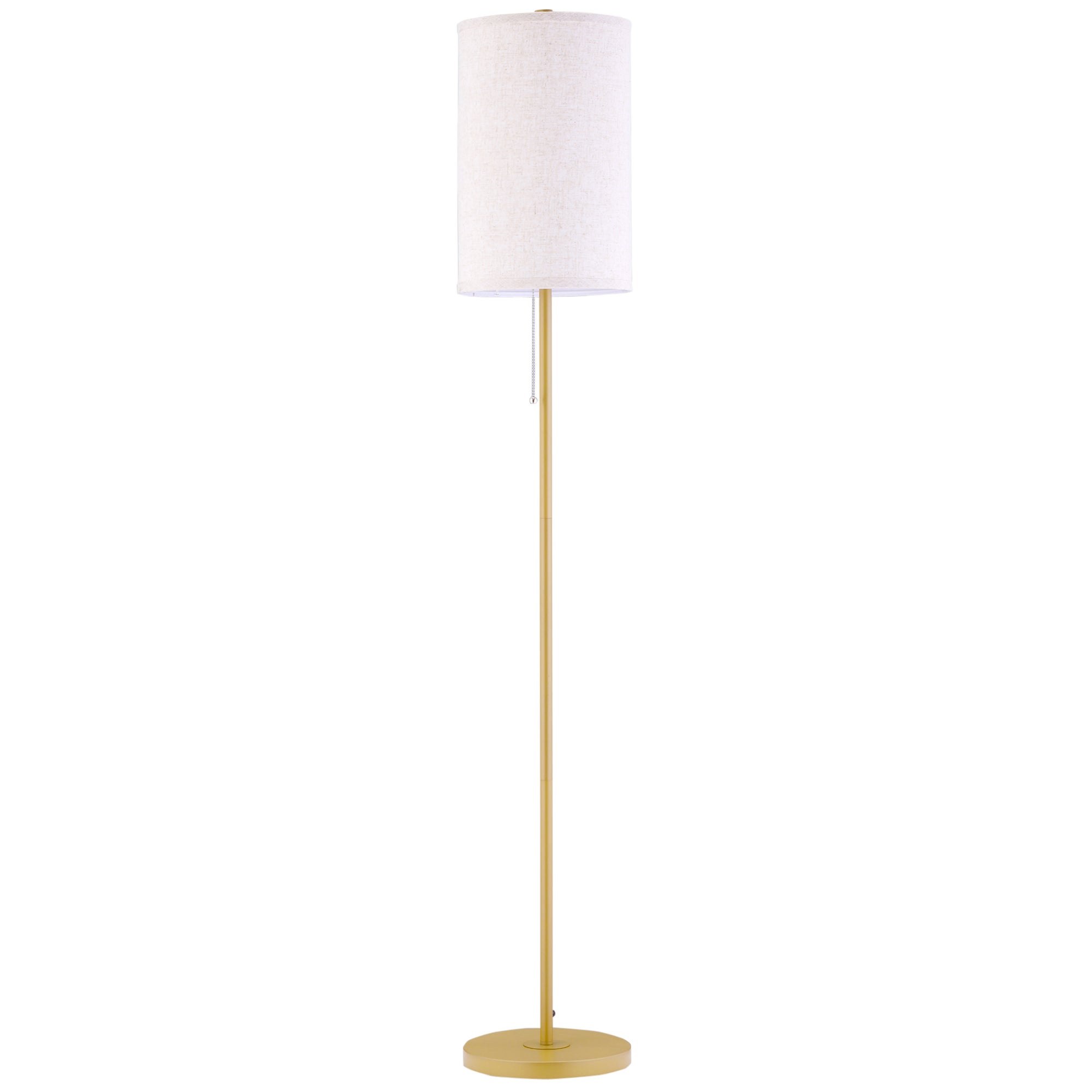Lampa podłogowa 25.5 × 25.5 × 157 cm, Cream White, stal, E27, do salonu i sypialni, dekoracyjne stabilne oświetlenie z abażurem