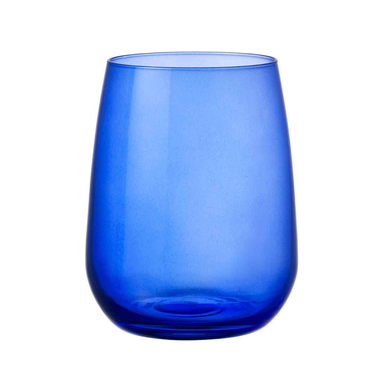 Zestaw 6 niebieskich szklanych szklanek restauracyjnych, 43 Cl, Bormioli