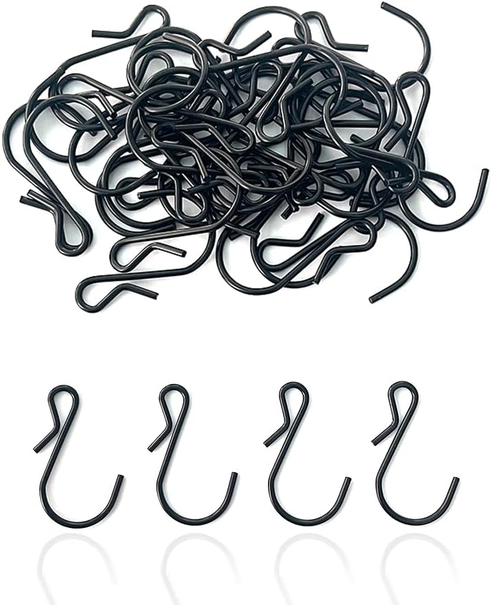 40 sztuk metalowych haczyków S, zdejmowany czarny haczyk, wielofunkcyjny wieszak na ubrania, odpowiedni do ogrodu, kuchni, łazienki, czarny