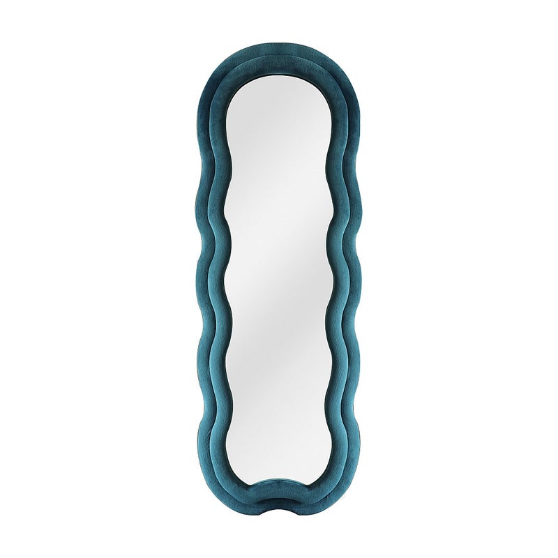 Lustro aksamitne - szer. 60 x wys. 160 cm - Niebieskie - LINOA