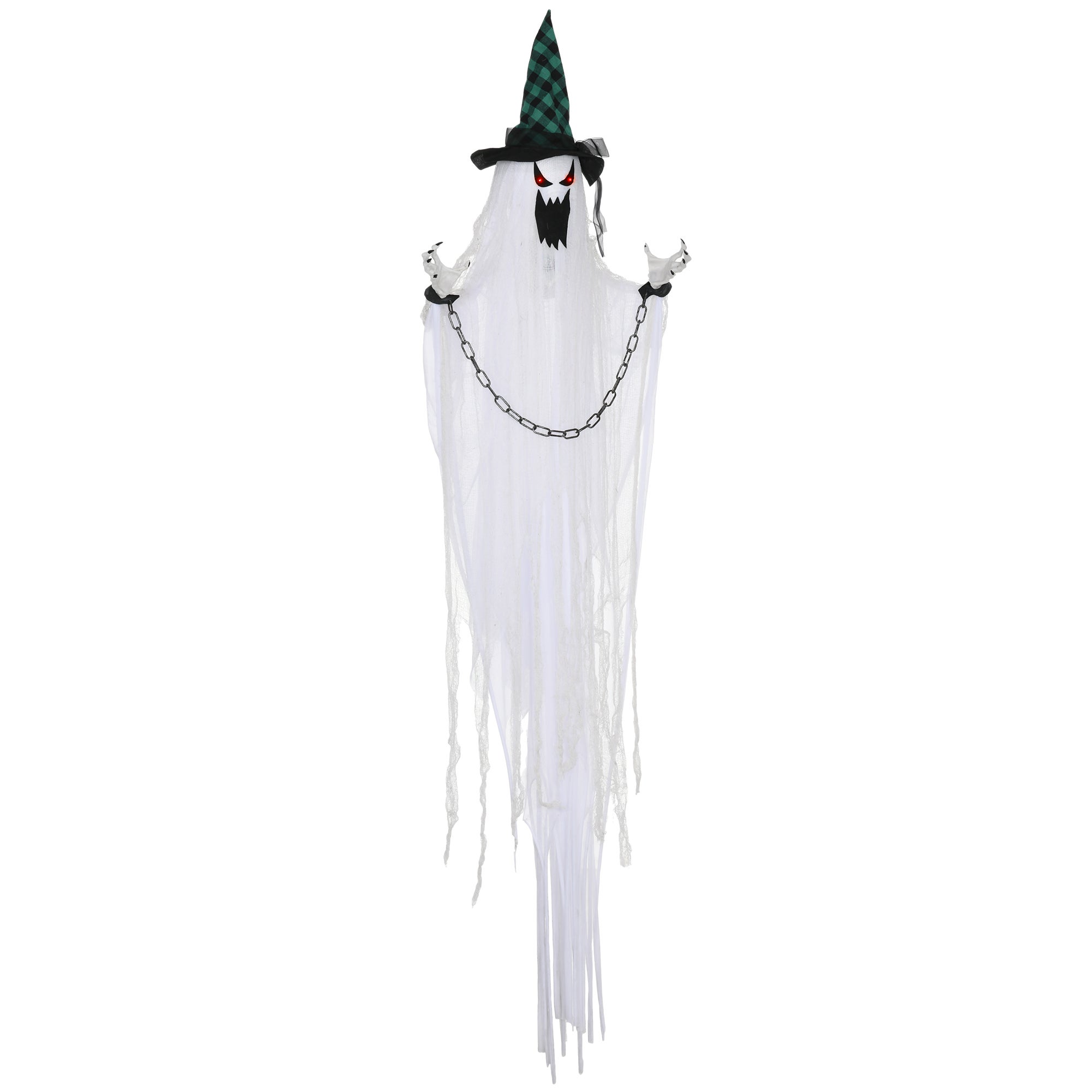 Dekoracja w kształcie ducha na Halloween, krzyki i przerażające ruchy, zasilana bateriami