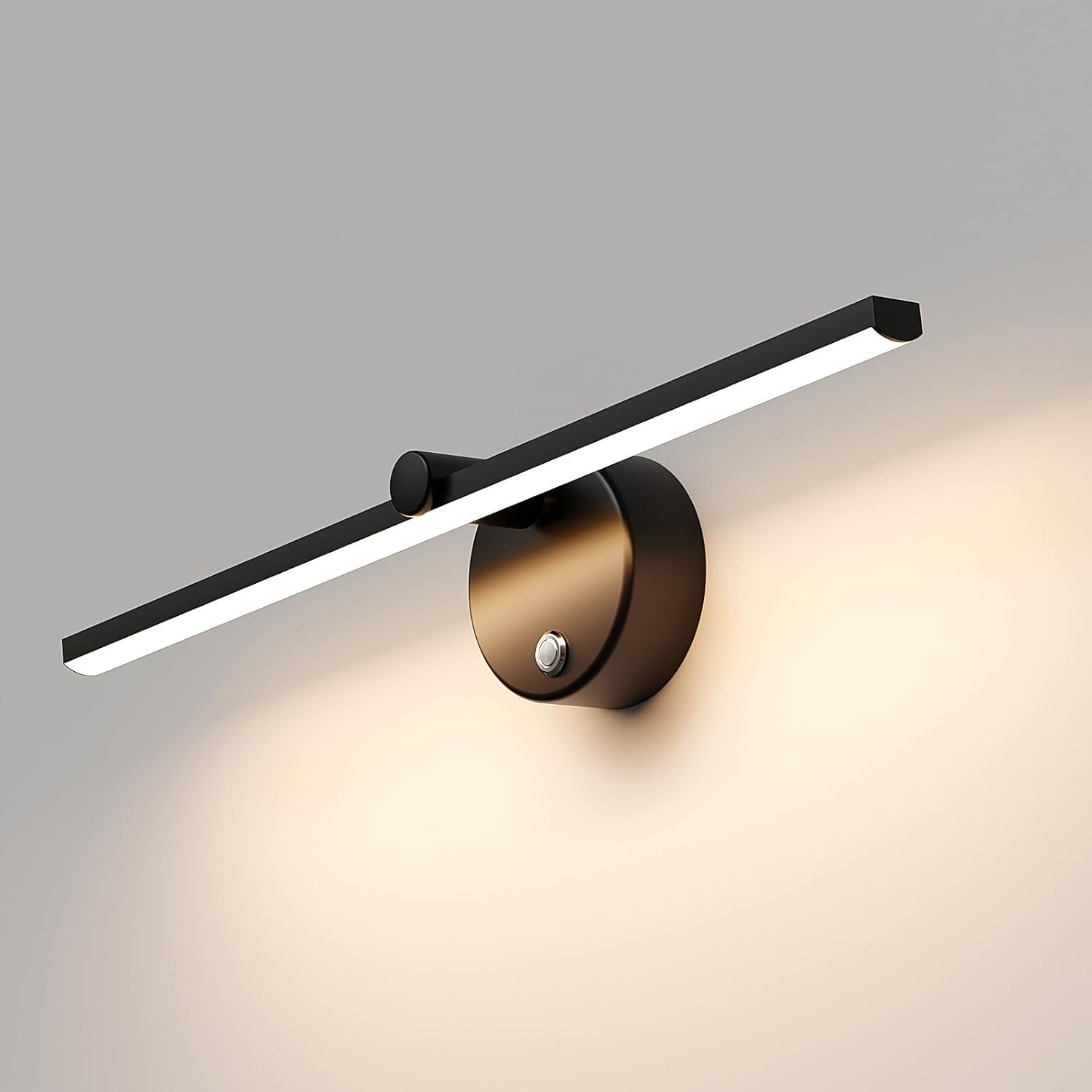 41 cm, czarne lampy do luster LED z funkcją ściemniania i przełącznikiem, obrotowa kinkiet łazienkowy o 300° do lusterek kosmetycznych