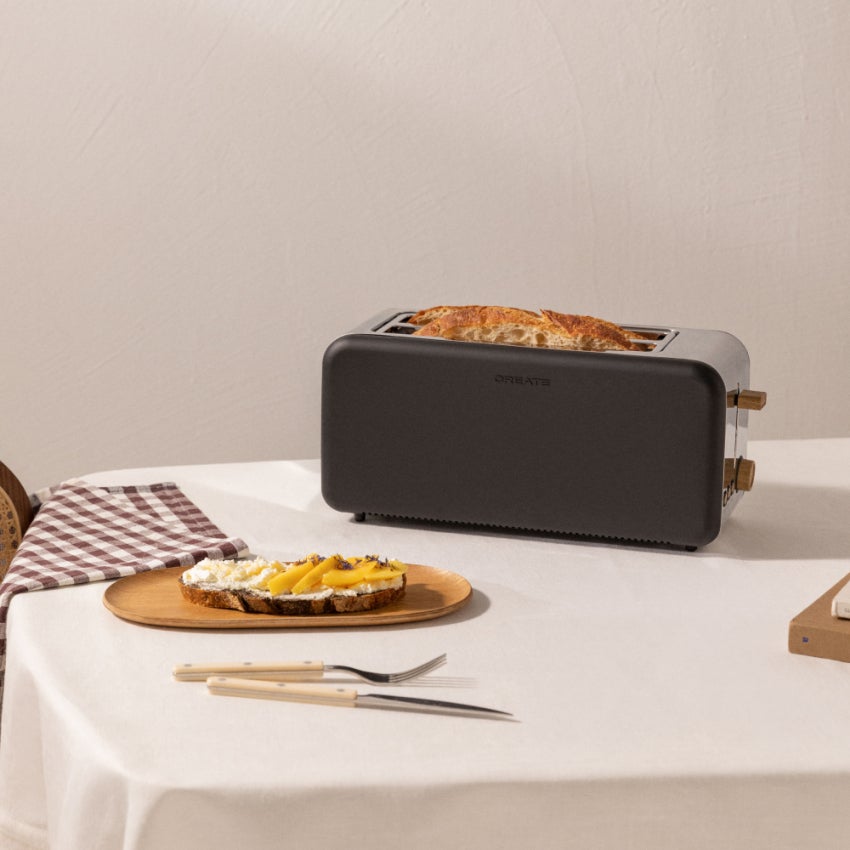 CREATE - TOAST RETRO - Toster do dużych kromek pieczywa - Noir