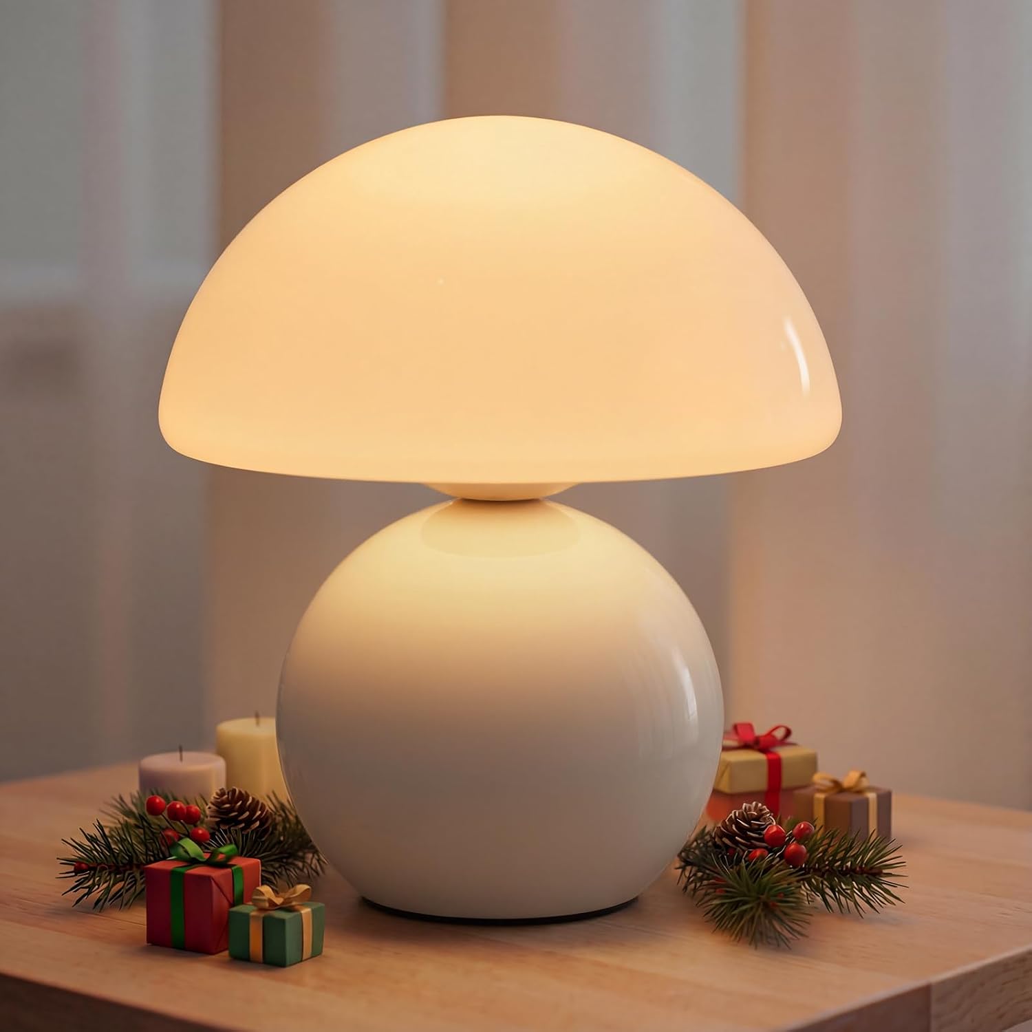 Lampa stołowa w kształcie grzybka, lampka nocna, trójkolorowa lampka do sypialni, lampka nocna, mała lampa stołowa retro (interfejs USB)