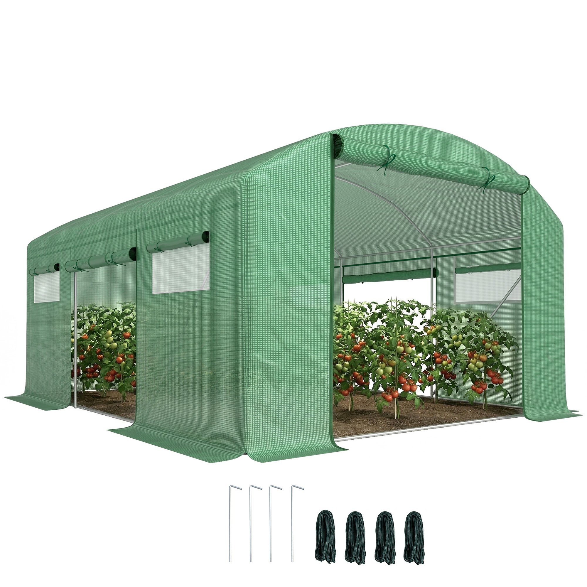 Szklarnia tunelowa foliowa 13 x 9,8 stóp – zielona