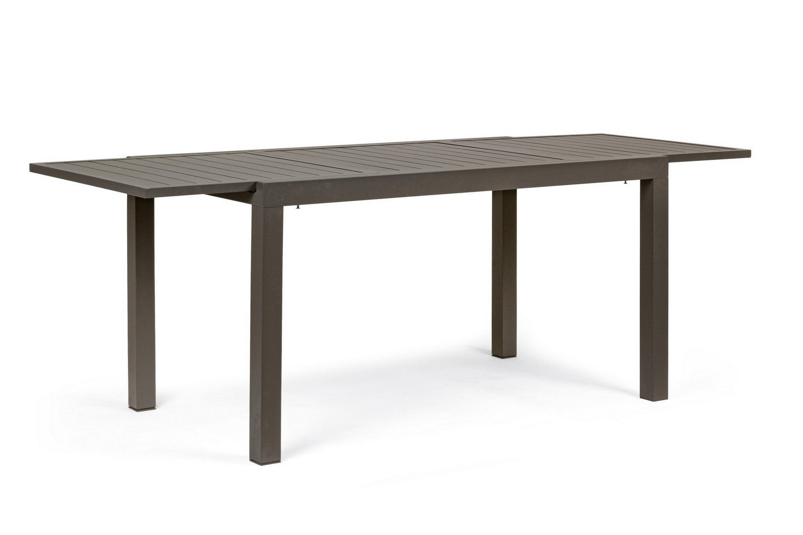 Rozkładany stół aluminiowy z listwami "Hilde" 160-240X90, brązowy, do wewnątrz i na zewnątrz