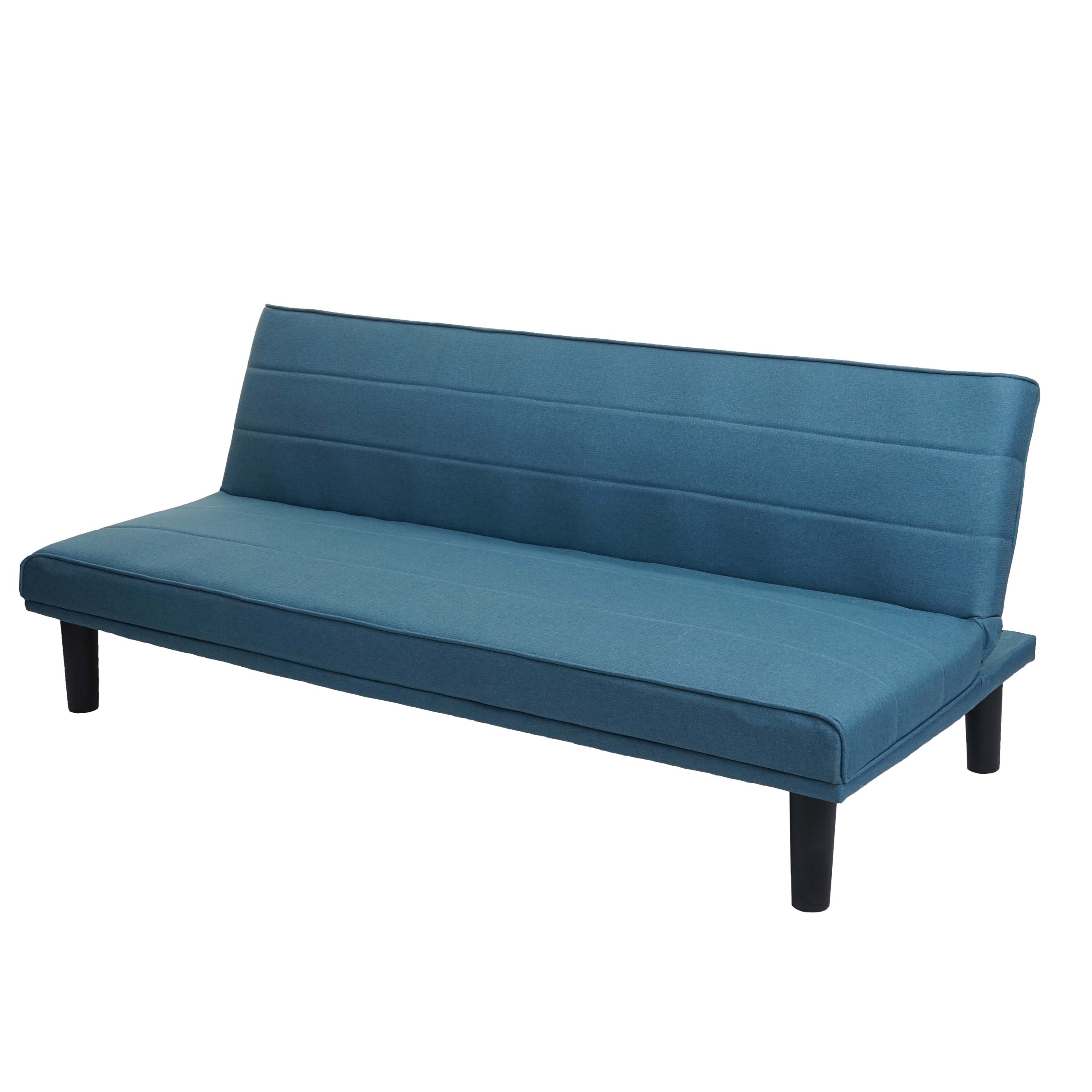 Sofa rozkładana HWC-J17, kanapa rozkładana sofa rozkładana sofa rozkładana, funkcja spania tkanina/tekstylia 165cm ~ turkusowo-niebieski