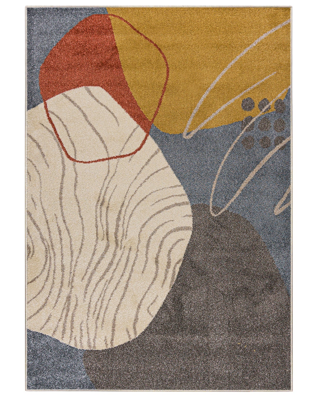 Dywan Wewnętrzny LUCY Mazovia Prostokątny 160 x 230 cm Beżowy, Kolorowy Motyw Geometryczny 1 szt.