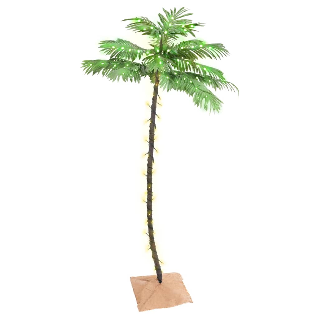 Palma z oświetleniem, 96 ciepłych białych LED, 180 cm vidaXL