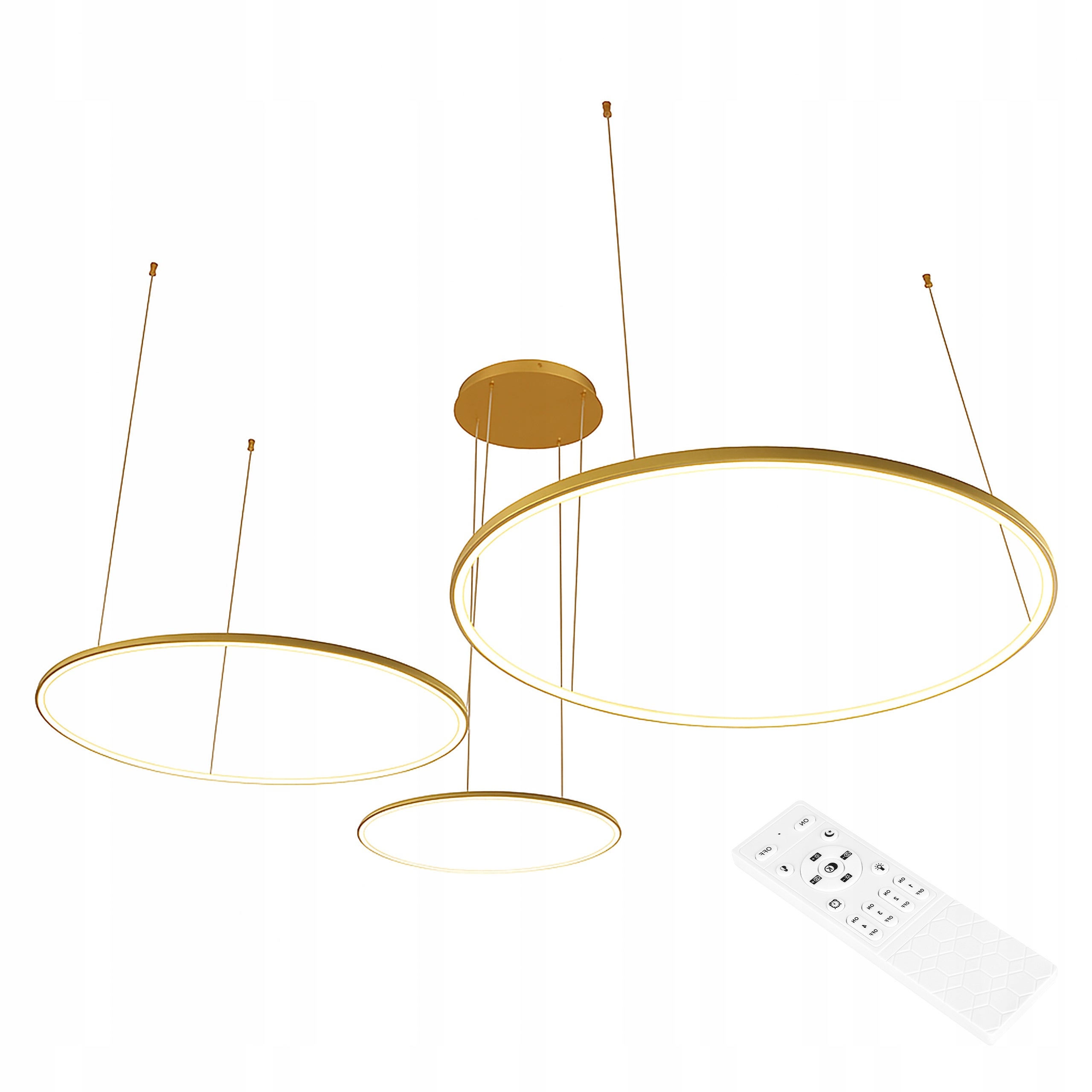 Żyrandol LED Hodo 77W 20-60cm IP20 3000-6500K regulowana barwa z pilotem złoty MasterLED
