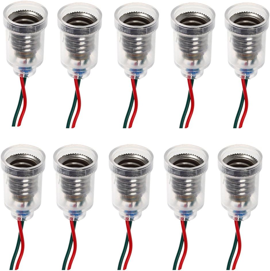 Oprawka E10 Lampes Base LED Montaż na Śruby Małe Żarówki Uchwyt Gniazdo Światła z Gniazdem na Przewód do Eksperymentów Domowych Testów 10 SZT.