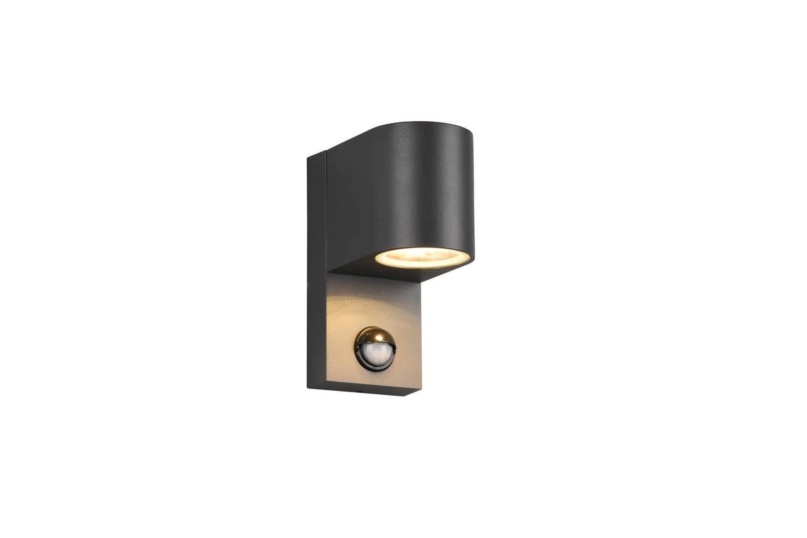 Kinkiet zewnętrzny owalny z czujnikiem ORVIE antracytowy 1xGU10x35W aluminium wym:15x7x11,6cm IP44 Trio