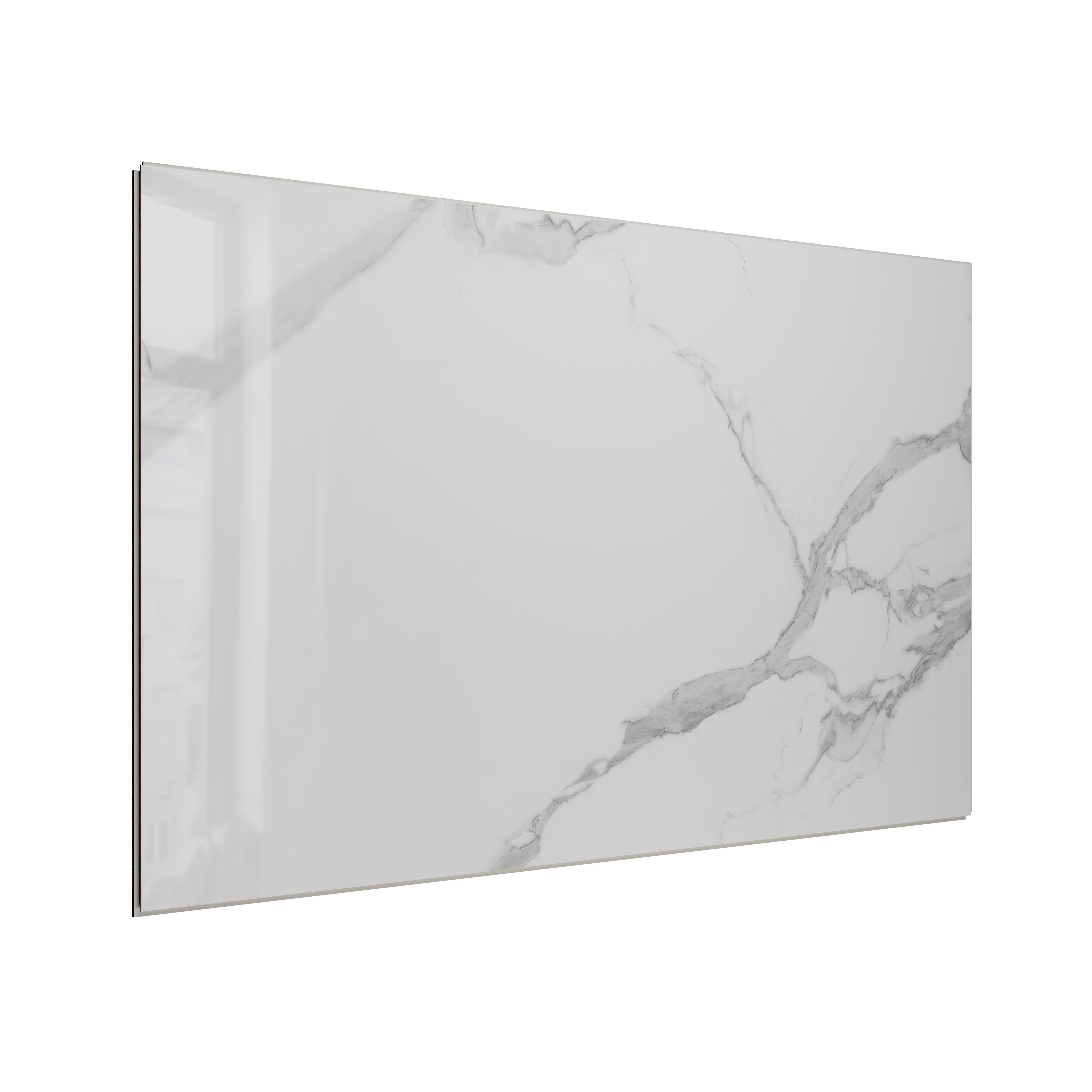 Panel ścienny dekoracyjny SPC WALL Marbet Design 40x70 cm Carrara white glossy 10 szt.