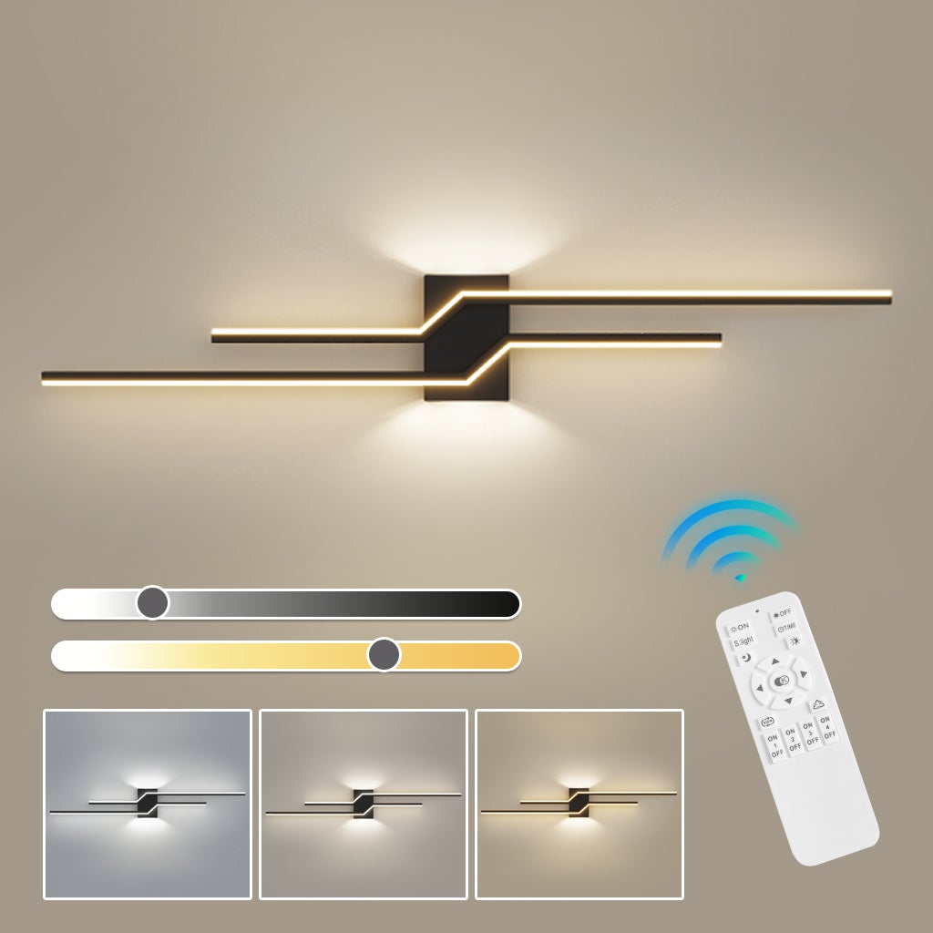 Ściemnialna lampa ścienna LED 60 cm z pilotem, minimalistyczna lampka nocna, lampa ścienna do lustra, 3 temperatury barwowe
