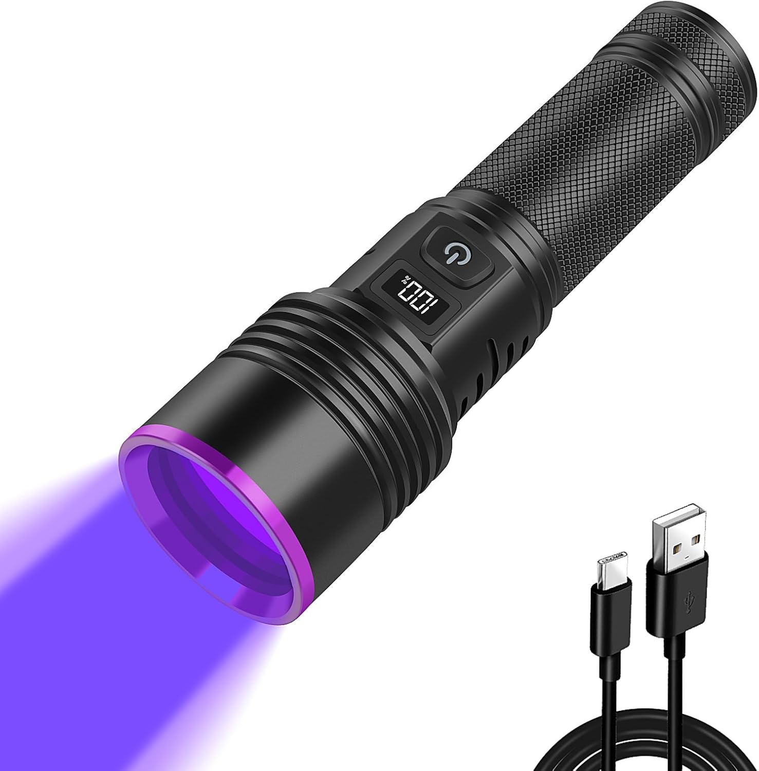 Latarka UV 365nm - Ładowalna 30W LED, idealna do wykrywania moczu, utwardzania żywicy, scen i wydarzeń