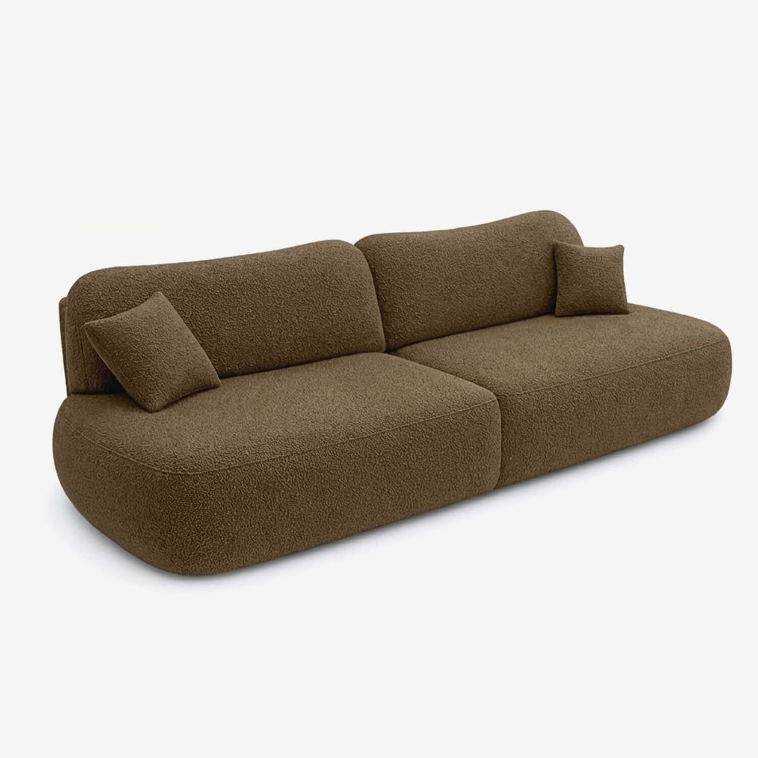 Sofa Rozkładana Kanapa z Funkcją Spania Dwuosobowa Do Salonu Brązowa AVERIO