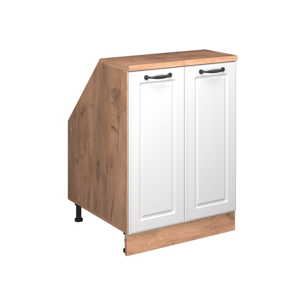 Vicco Szafa skosna Rion, Biały domek wiejski, 60 x 81.6 cm z 2 drzwiami, korpus szafy głębokość 60 cm