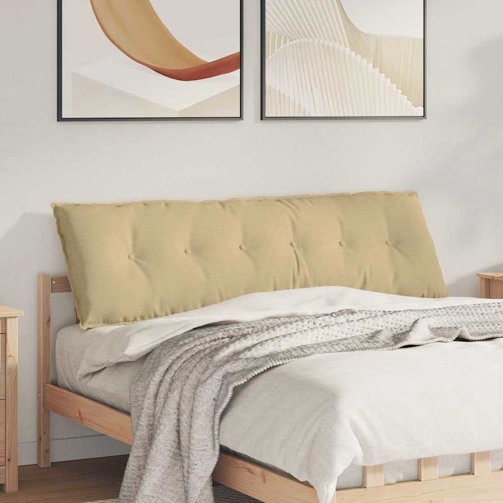 Poduszka na plecy Szary zielony 160 x 50 cm Tkanina sztruksowa vidaXL
