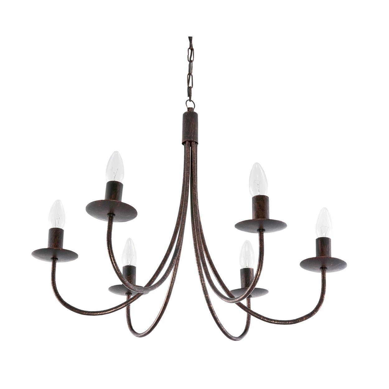 Żyrandol wiszący retro do salonu LUMEN OLD 40W 6xE14 industrialny loft 60x75cm Edylit
