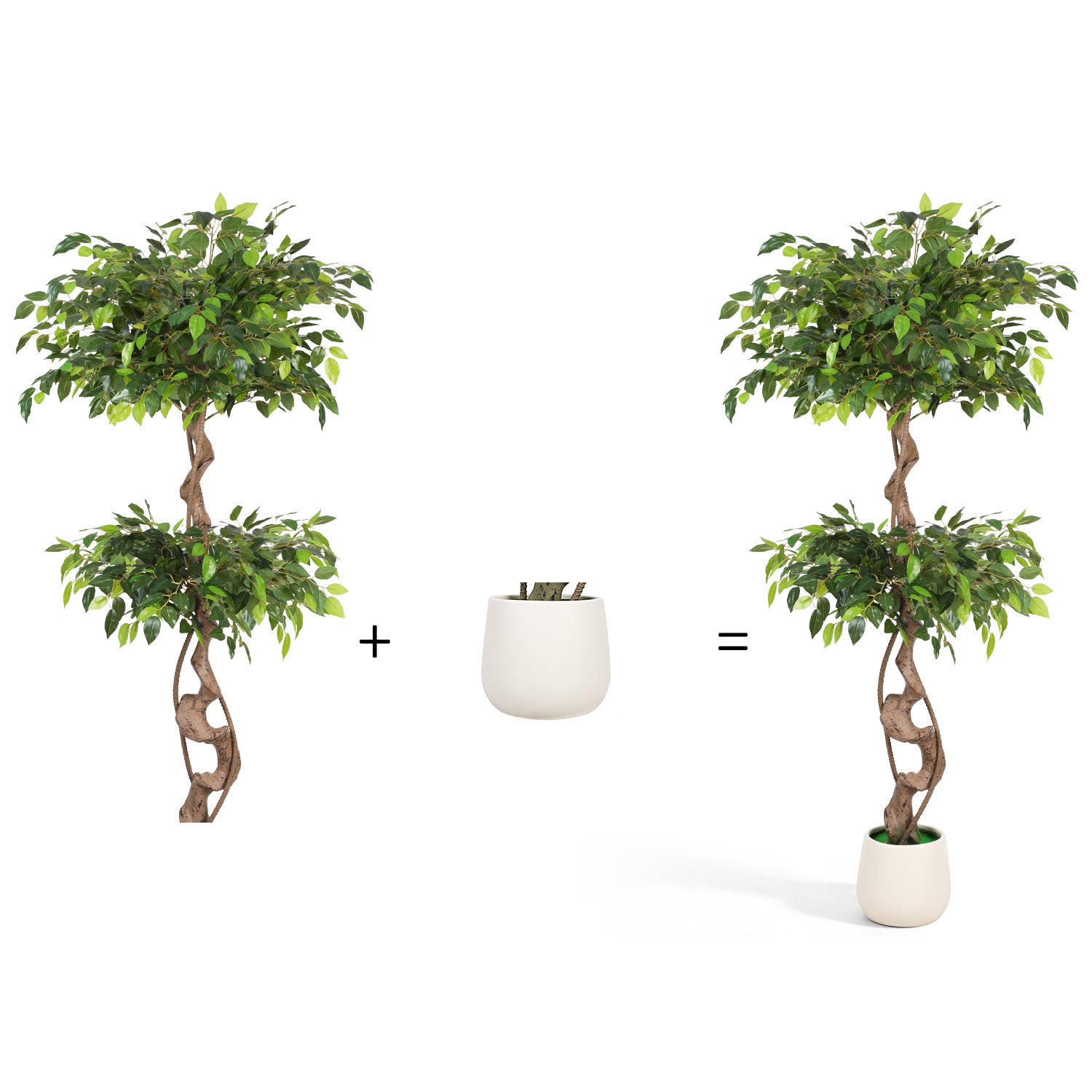 Sztuczne drzewko Ficus 150 cm, regulowane gałęzie i liście