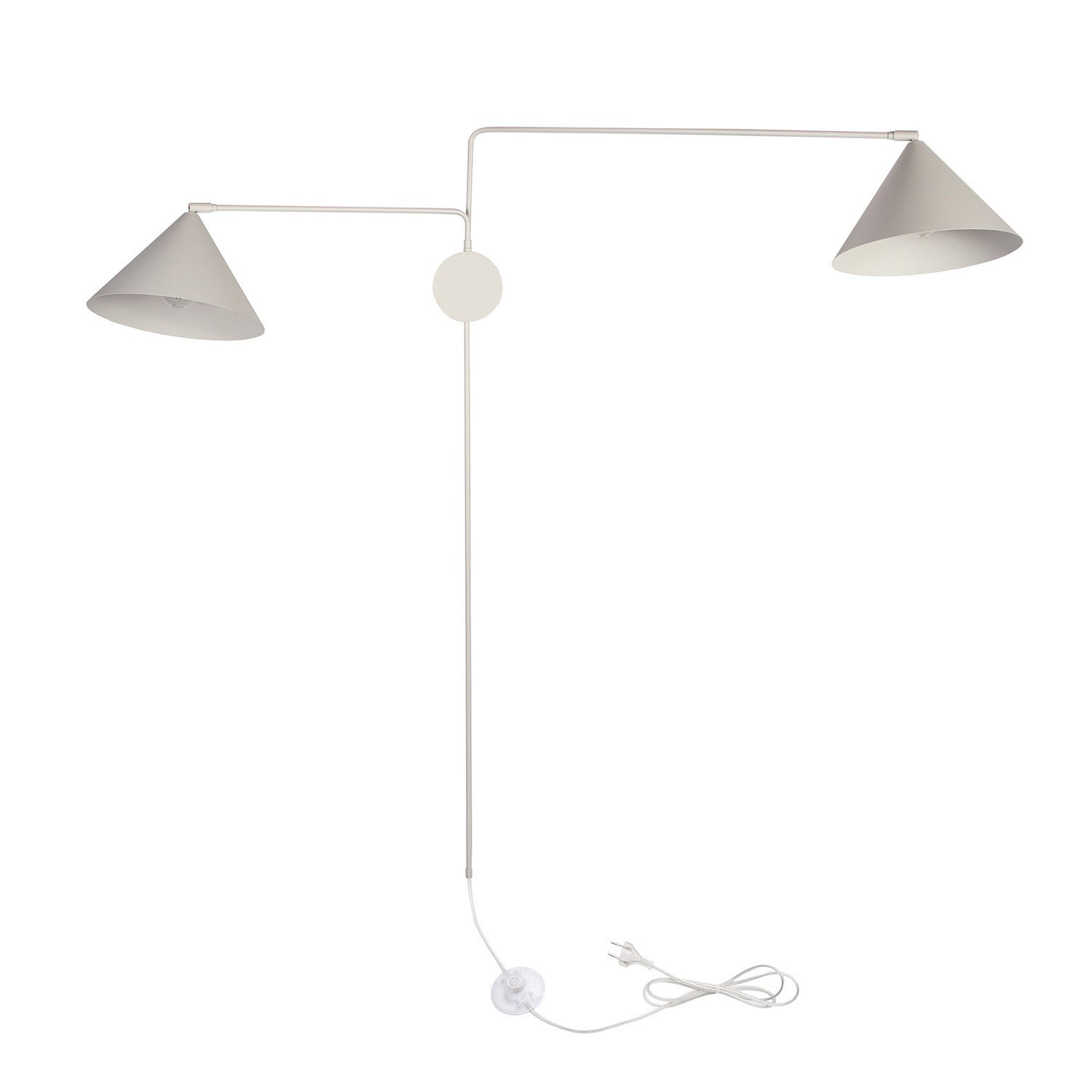 Kinkiet ścienny minimalistyczny szary beż ruchomy podwójny z włącznikiem nożnym MAGIC 2xE27 15W Sigma Lighting