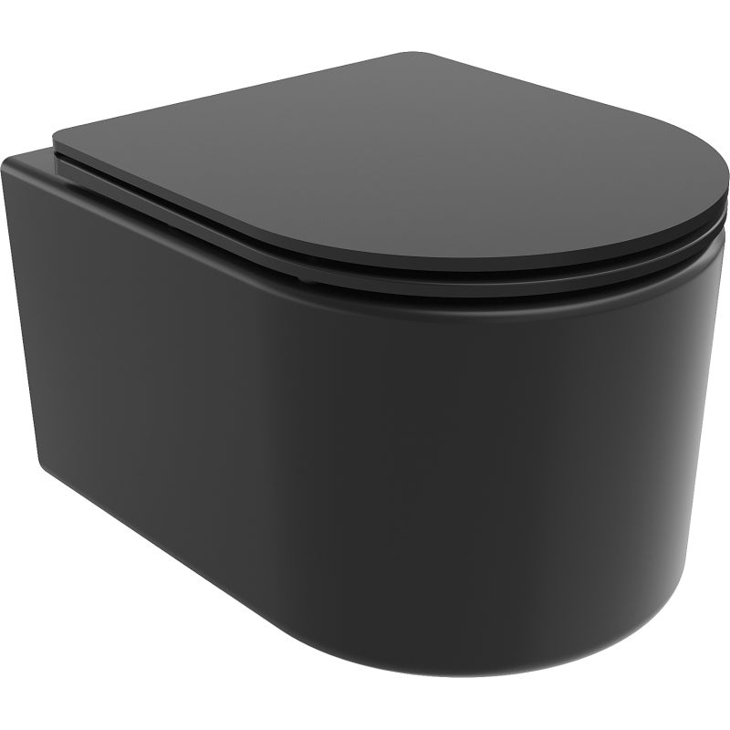 Mexen Sofia miska wc Rimless Tornado z deską wolnoopadającą slim, duroplast, czarna mat - 30541085T