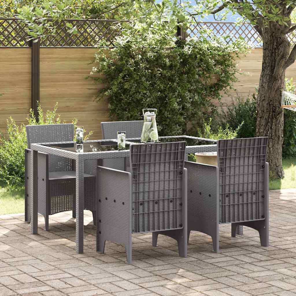 Krzesło Ogrodowe 4 pcs Jasnoszary 53 x 49 x 85 cm polipropylen vidaXL
