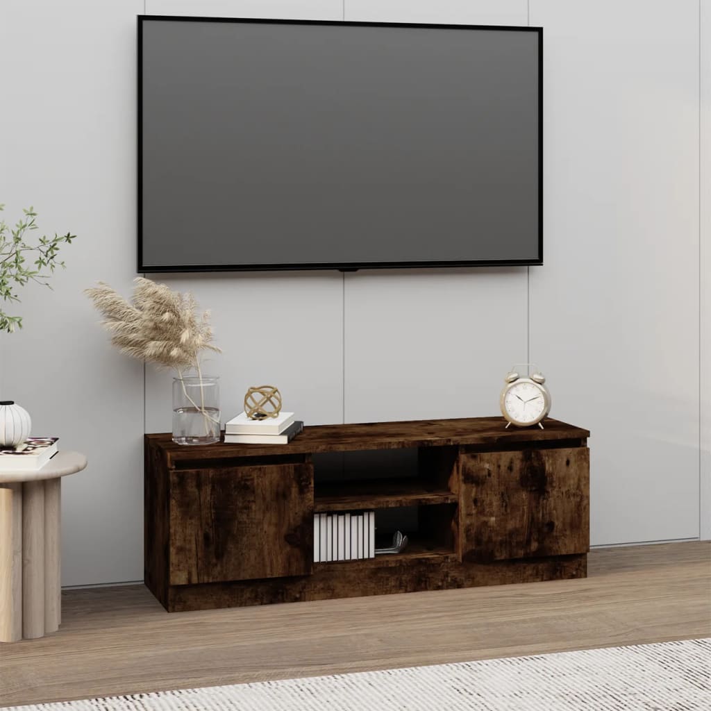 Szafka pod TV, z drzwiczkami, przydymiony dąb, 102x30x36 cm vidaXL