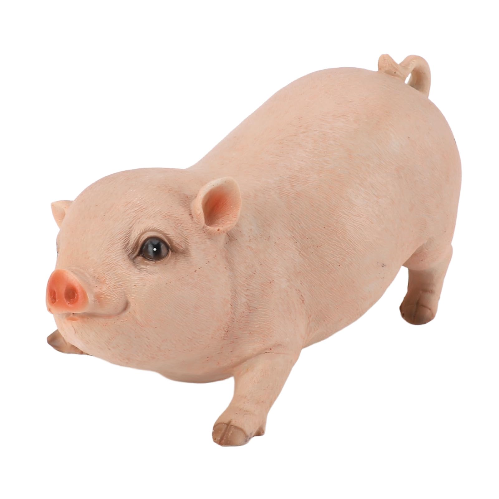 Urocza i realistyczna figurka świnki z żywicy o średnicy 26 cm do dekoracji wnętrz i na zewnątrz, idealna do ogrodu i na podwórko (różowa)