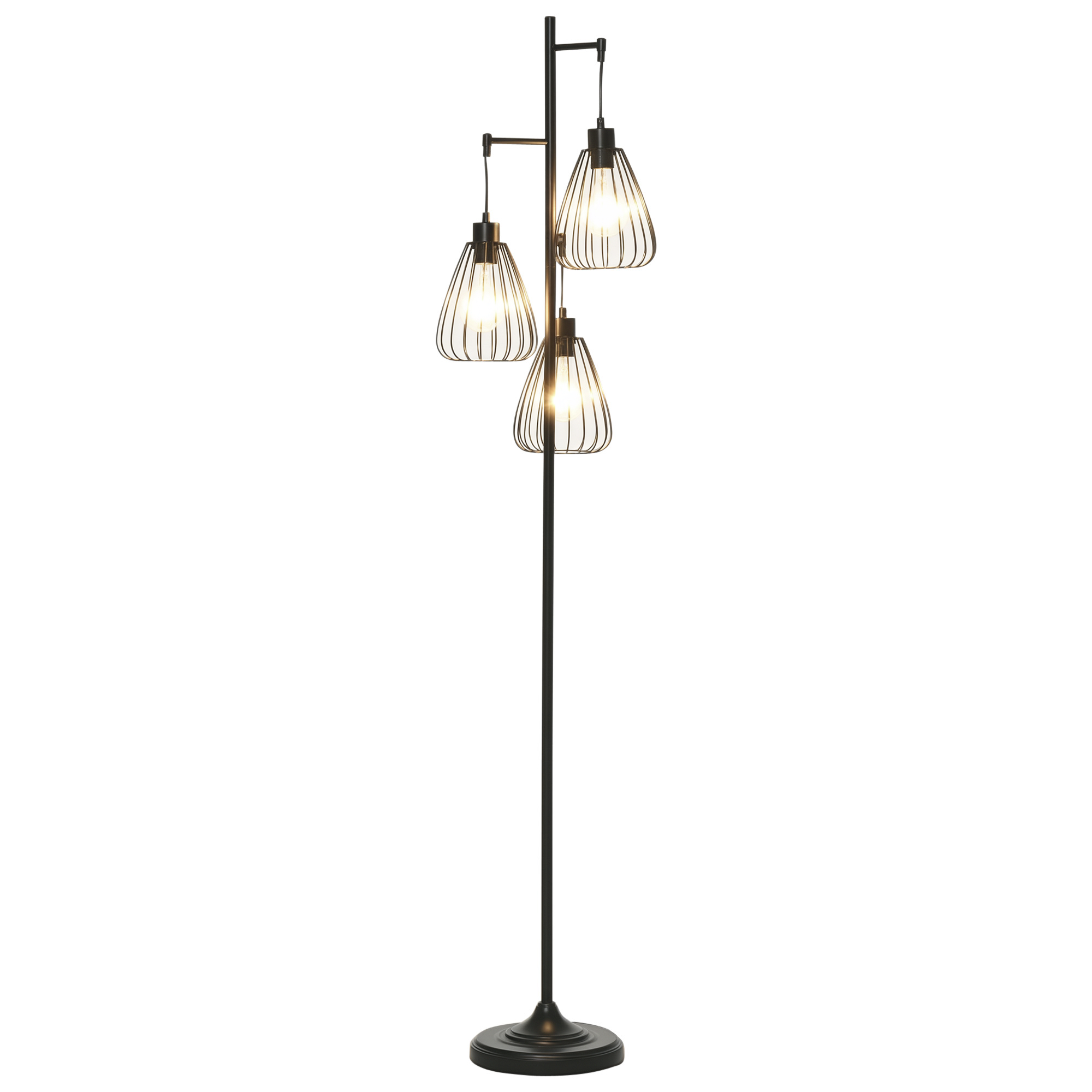 Lampa podłogowa z czarnego metalu w stylu vintage, industrialna, nowoczesna lampa podłogowa Ф35 x 170 cm