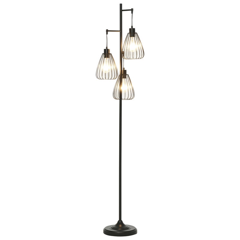 Lampa podłogowa z czarnego metalu w stylu vintage, industrialna, nowoczesna lampa podłogowa Ф35 x 170 cm