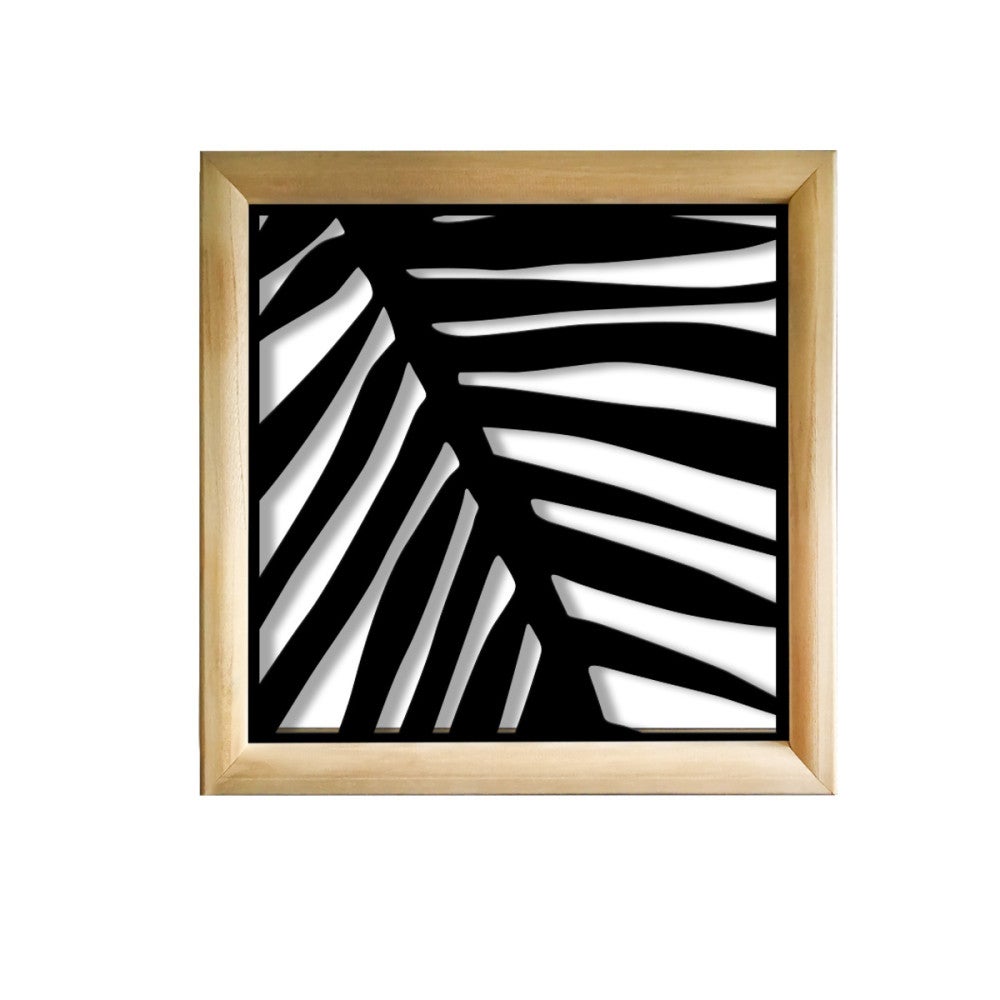 PALMA - Kwadratowe moduły dekoracyjne z drewna i PVC - Rozmiar 48x48 cm - Grubość 47 mm - Kolor wewnętrzny CZARNY