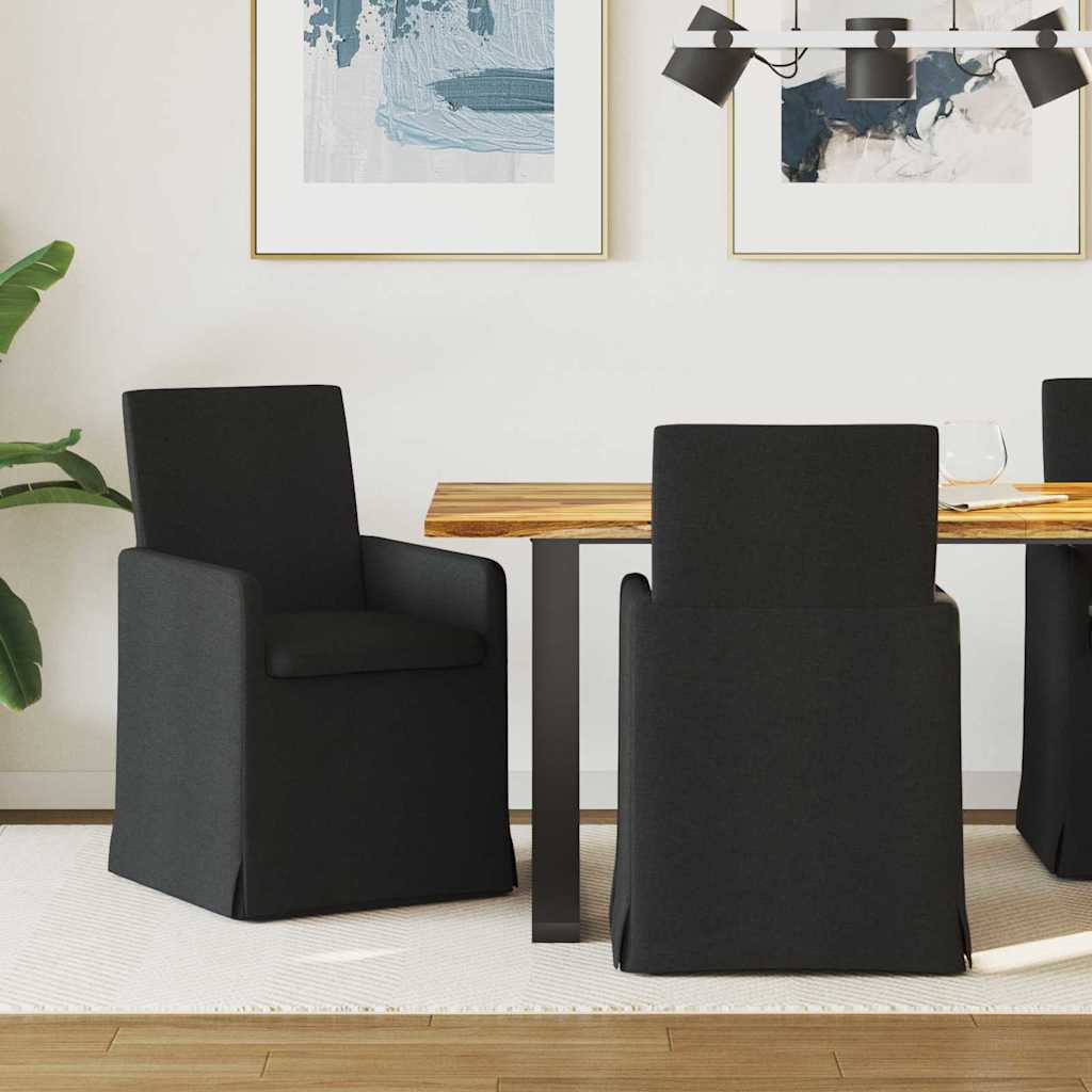 Krzesła jadalne 2 pcs Czarny 57 x 67 x 95 cm tkanina vidaXL