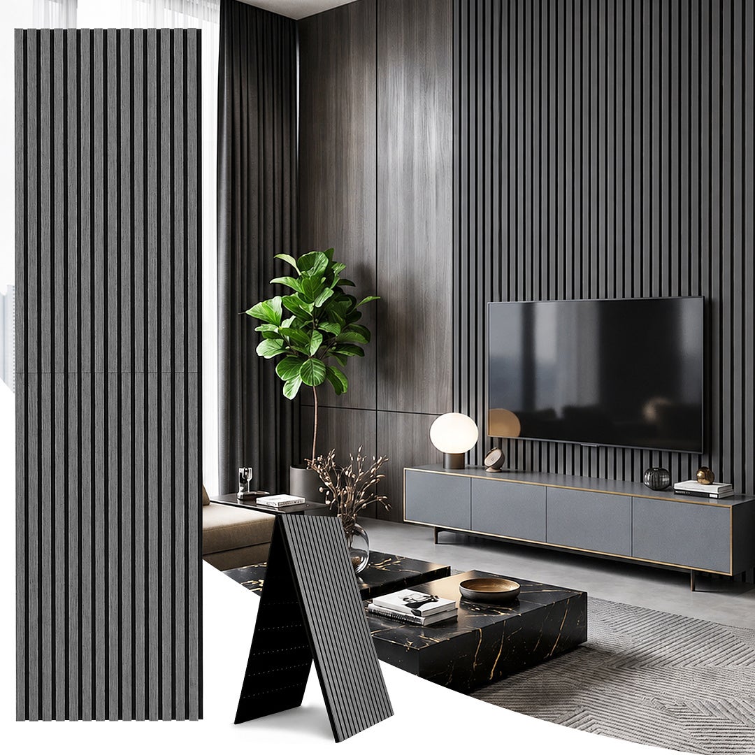 Panel akustyczny ścienny 240x60 cm dąb srebrny, składany, 1 szt.