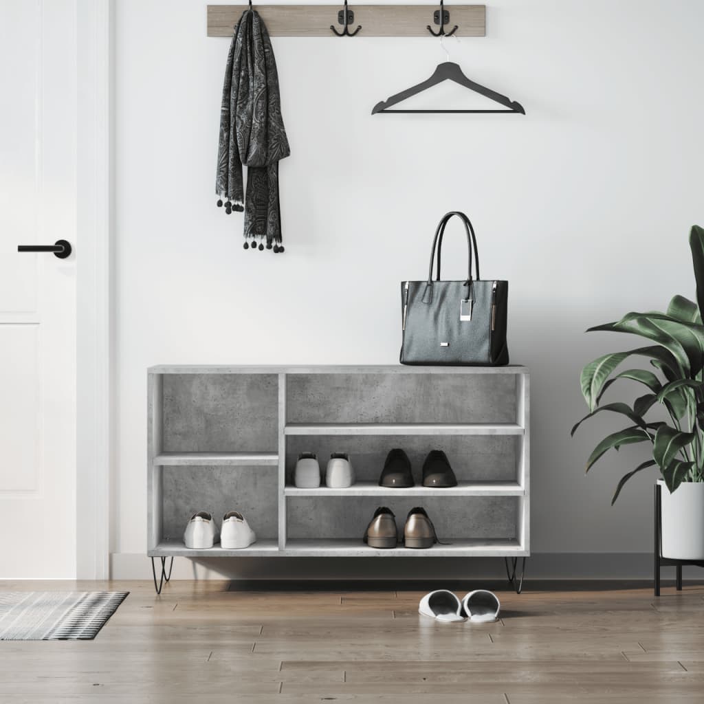 vidaXL Szafka na buty, szarość betonu, 102x36x60 cm