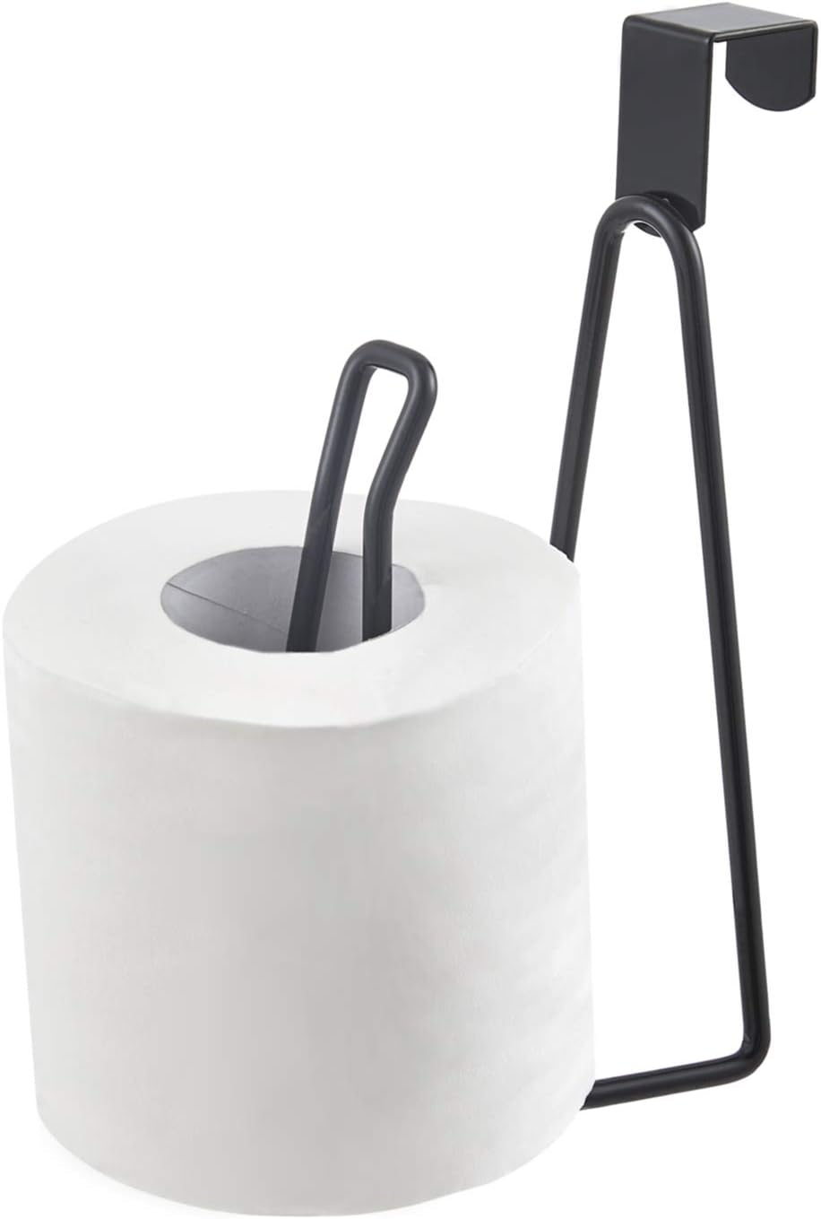Uchwyt na papier toaletowy, metalowy dozownik papieru toaletowego do przechowywania i wykończenia w łazience - czarny
