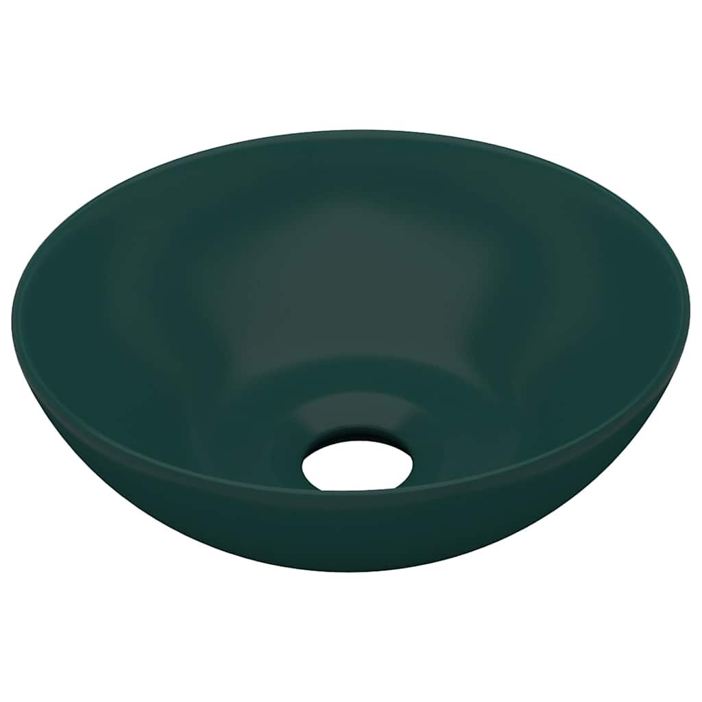 Umywalka Nablatowa Ceramiczna Okrągła Zielona do Łazienki 28 cm