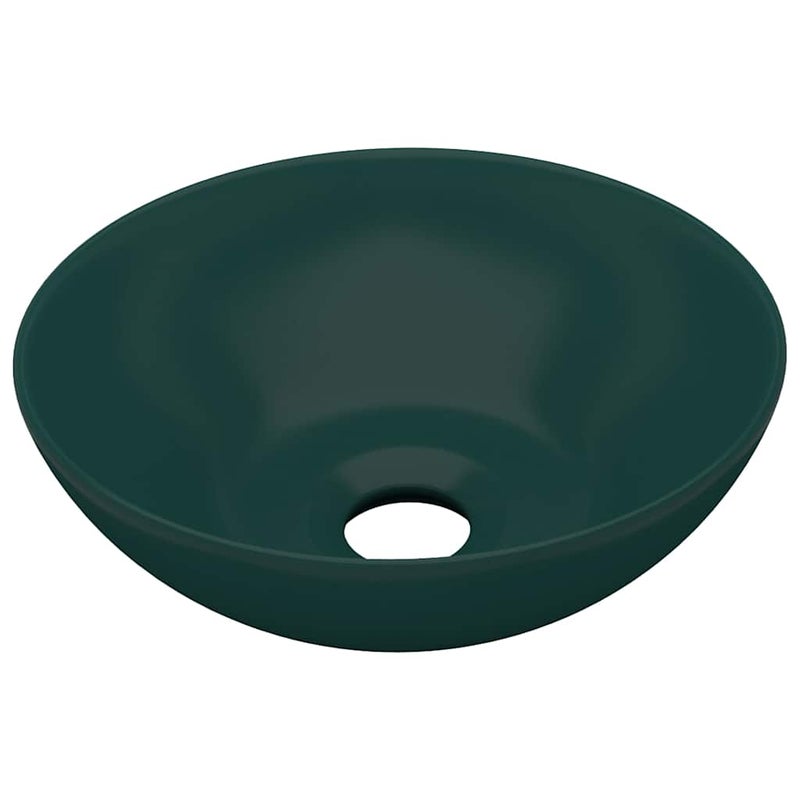 Umywalka Nablatowa Ceramiczna Okrągła Zielona do Łazienki 28 cm