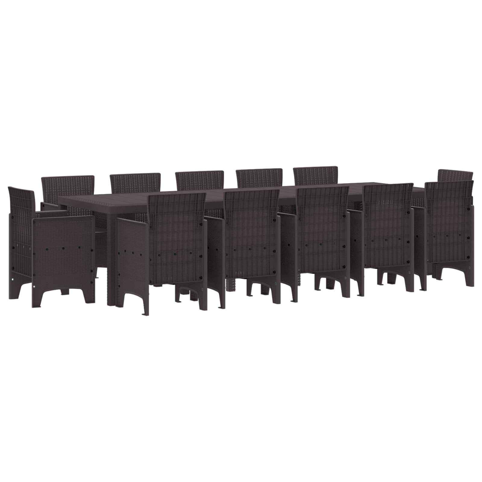 Zestaw do jadalni w ogrodzie 13 pcs Brązowy Polirattan vidaXL