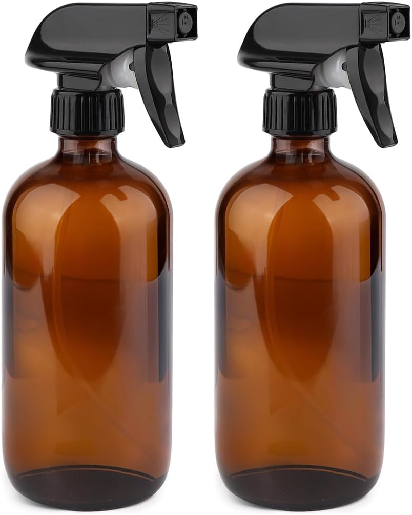 Butelki z rozpylaczem zapobiegające przeciekaniu - Regulowana dysza - Zestaw 2, brązowe, 300 ml